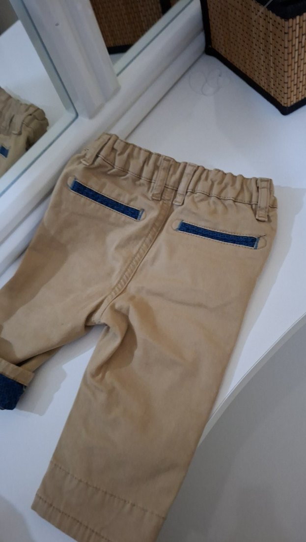 Düğmeli Bej Erkek Çocuk Pantolon - Görsel 3