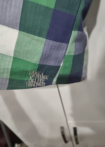 xl Beden Erkek Yeşil Kareli Uzun Kollu Gömlek orjinal