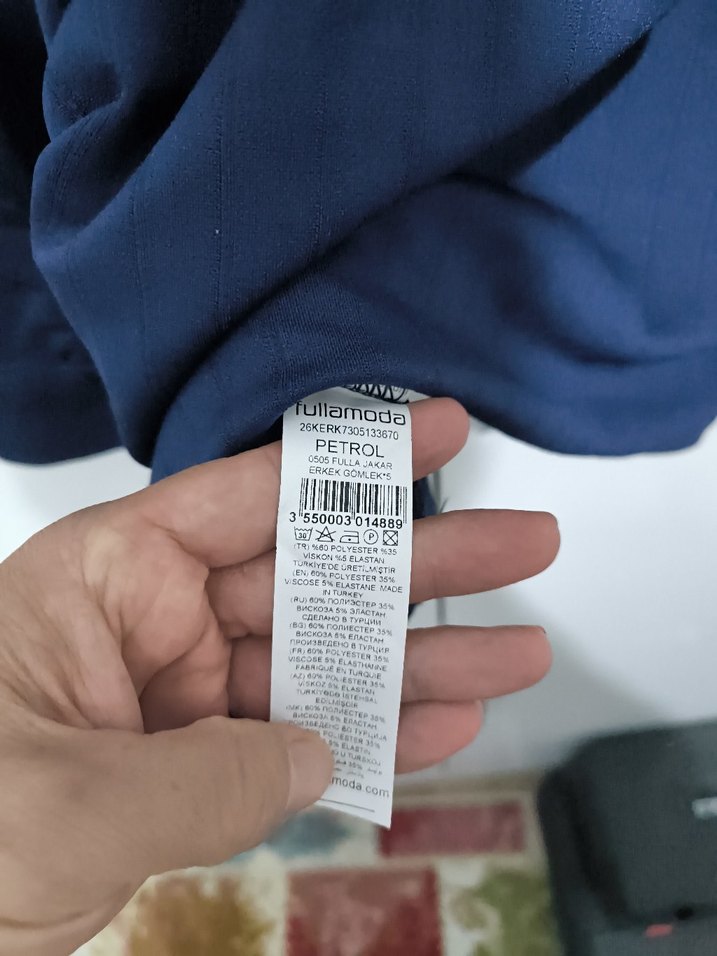 Lacivert Regular Fit şık erkek gömlek - Görsel 5