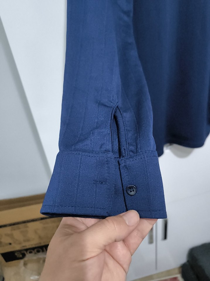 Lacivert Regular Fit şık erkek gömlek - Görsel 4