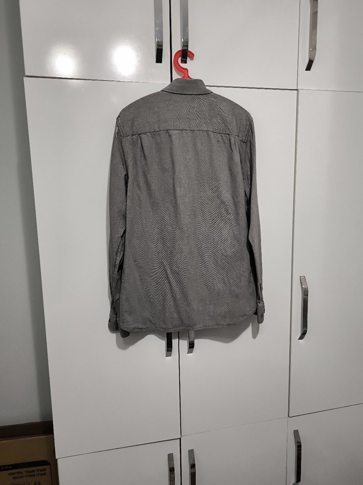 Gri Uzun Kollu Keten gömlek L xl - Görsel 2