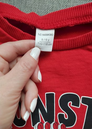 Erkek Çocuk Kırmızı Baskılı Sweatshirt - Görsel 3