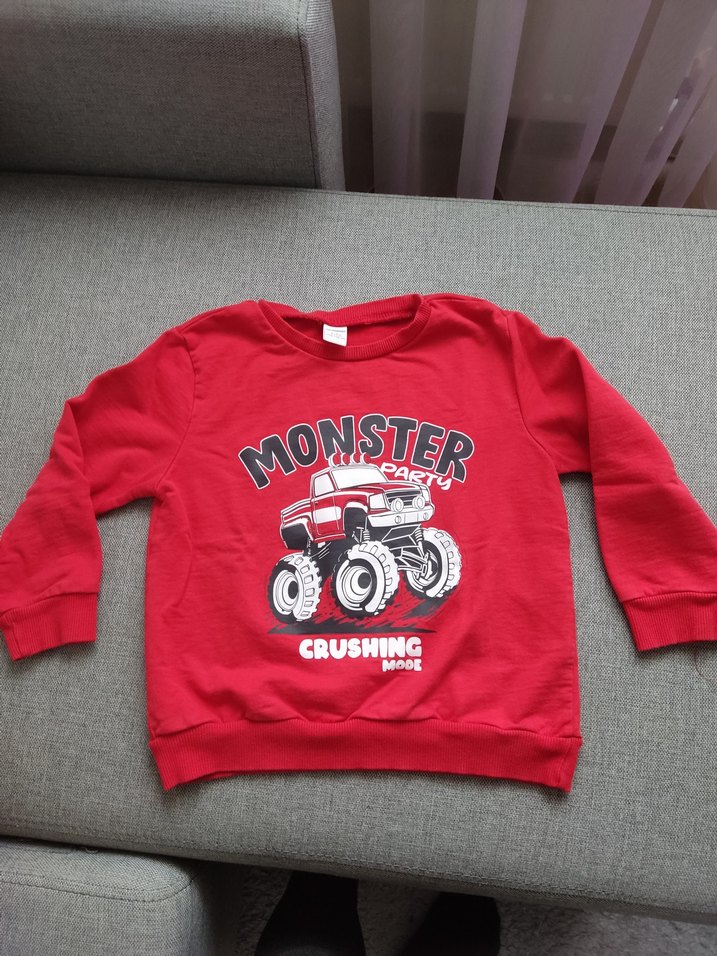 Erkek Çocuk Kırmızı Baskılı Sweatshirt - Görsel 4