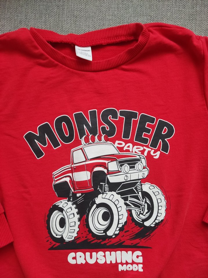 Erkek Çocuk Kırmızı Baskılı Sweatshirt - Görsel 2