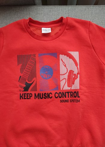 Kırmızı Baskılı Erkek Çocuk Sweatshirt - Görsel 2