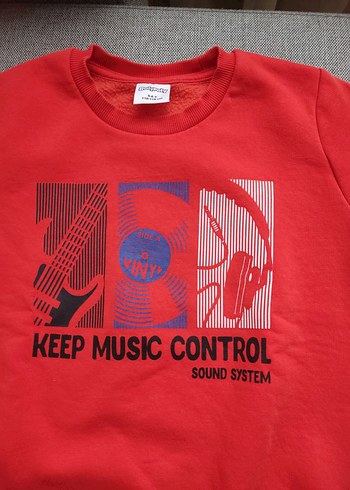 Kırmızı Baskılı Erkek Çocuk Sweatshirt - Görsel 3