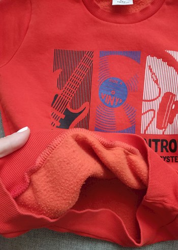 Kırmızı Baskılı Erkek Çocuk Sweatshirt - Görsel 5