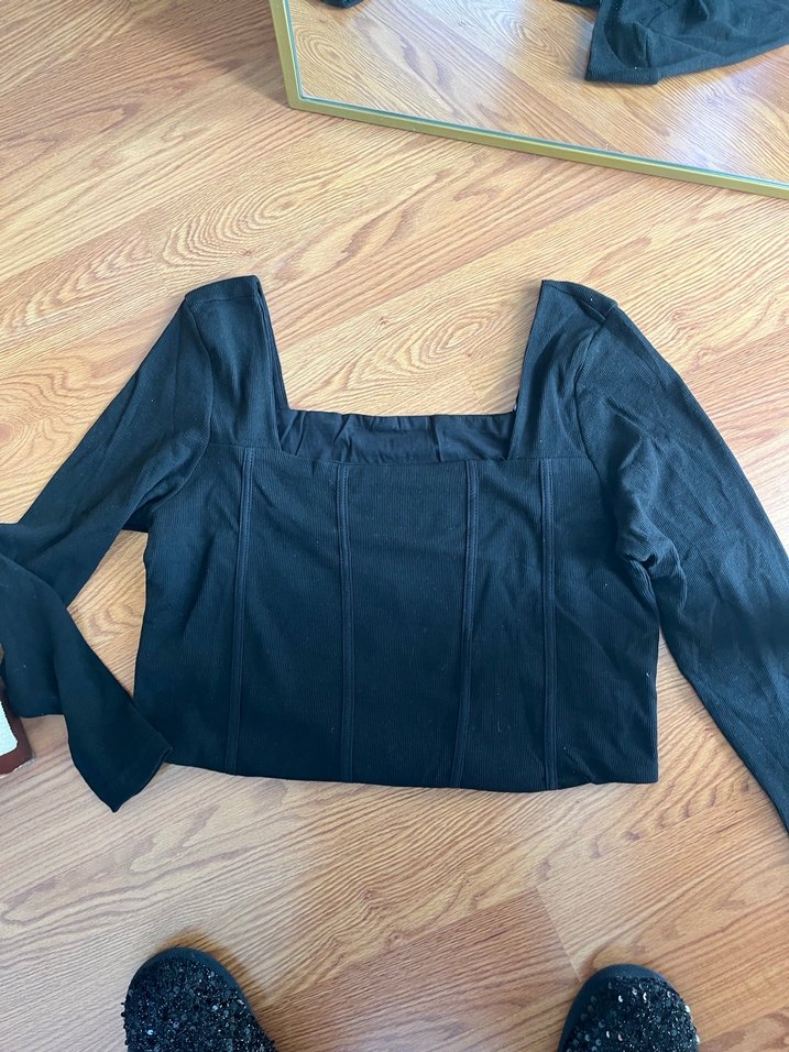 Siyah Fitted Hemşire Korsesi Midi Boy - Görsel 3