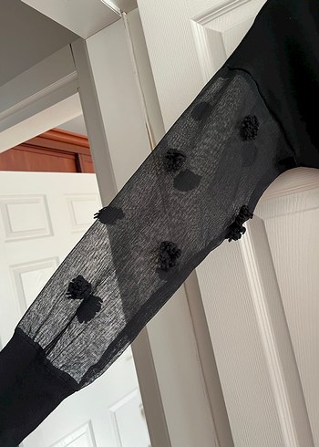 Nakış Detaylı Siyah Uzun Kollu Uzun Kadın Sabahlık - Görsel 2