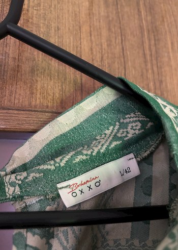 l Beden yeşil Renk Oxxo yeşil Batik Desenli Bohem Kadın Gömlek