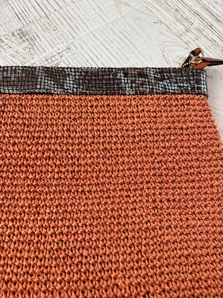 Turuncu Kasaba Örgü Kadın El Çantası - Görsel 2