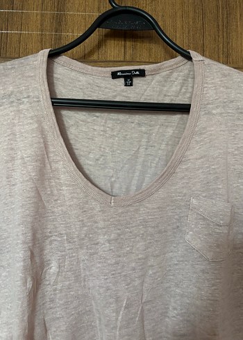 Massimo Dutti V Yaka Kadın Tişört - Görsel 2