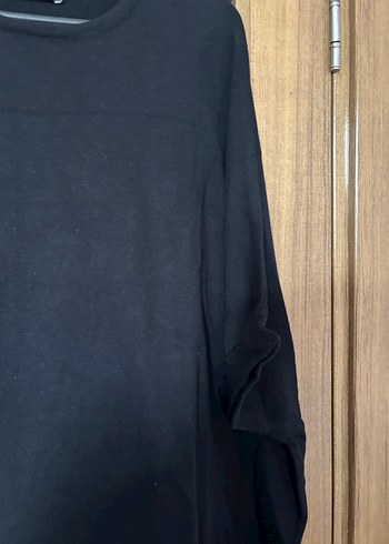 Siyah Kadın Uzun Kollu Pamuk Sweatshirt - Görsel 3