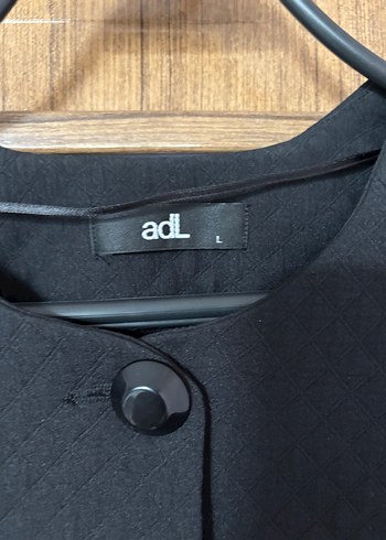 AdL Düğmeli Siyah Kadın Uzun Kollu Kaban - Görsel 4