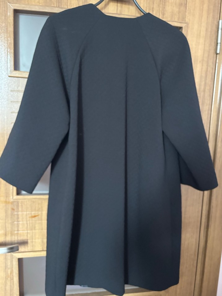 AdL Düğmeli Siyah Kadın Uzun Kollu Kaban - Görsel 5