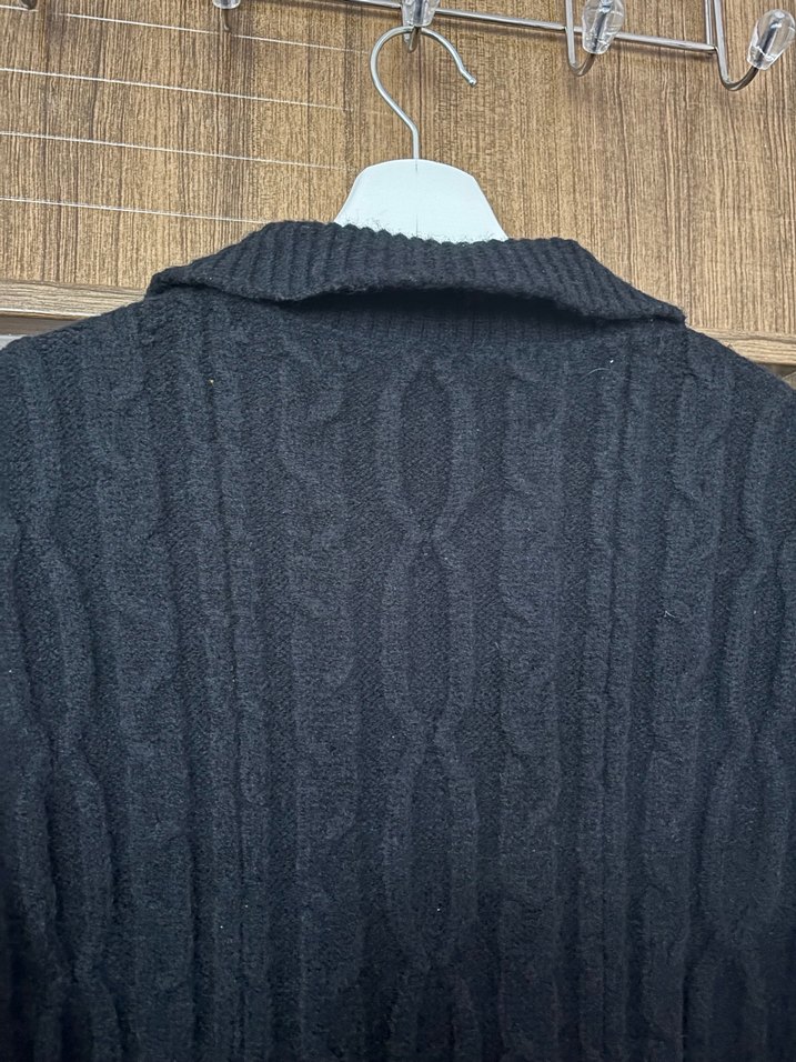 Twist Siyah Örgü Süveter - Görsel 5