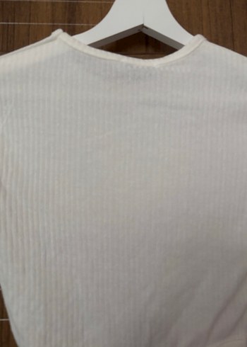 Kadın Beyaz Uzun Kollu Crop Top - Görsel 6