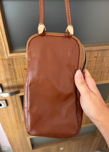 Fabrika Fabrika Kahverengi Kürklü Kadın telefon Çantası