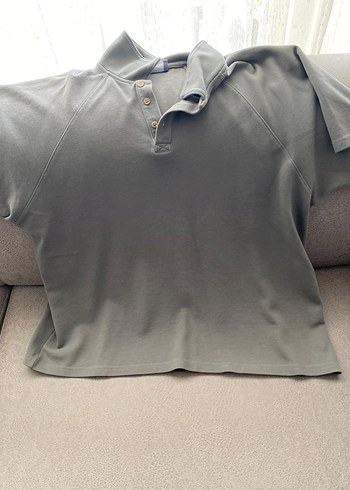 Flaw Düğmeli Gri Polo Yaka Erkek Tişört