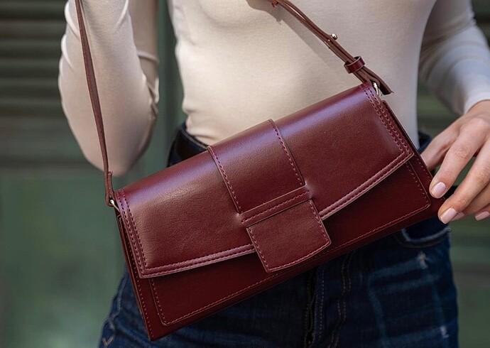 Zara Yüksek Kalite Baget Çanta Bordo