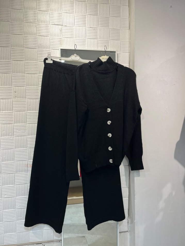Gri Balıkçı Yaka Üçlü Triko Takım — görsel 8/14