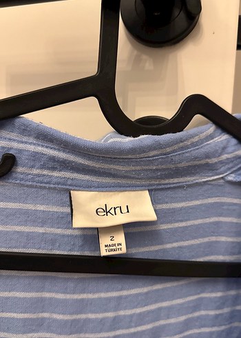 Mavi Çizgili Pamuklu Salaş Gömlek - Görsel 2