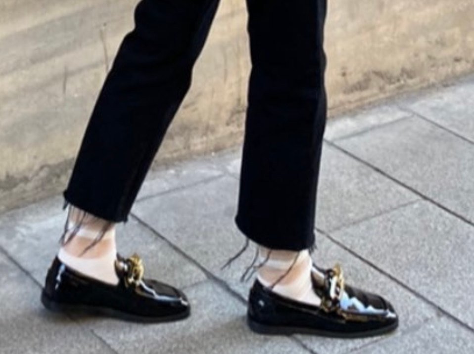 Altın Tokalı Siyah Rugan  babet - Görsel 4