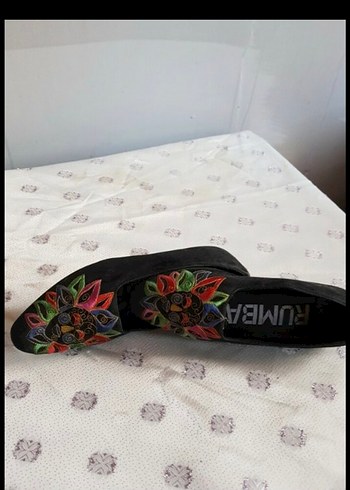 Renkli Nakışlı Kadın Dolgu Topuk Terlik - Görsel 3