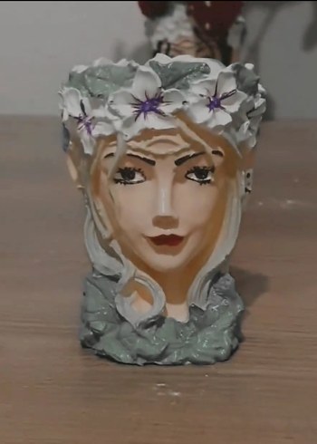 Örgü Mavi Çiçek Broş - Görsel 8