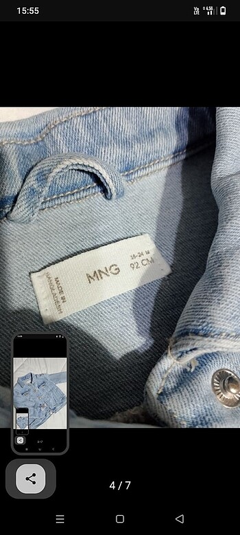 18-24 Ay Beden Mango 18-24 ay Kız Bebek Jean Ceket