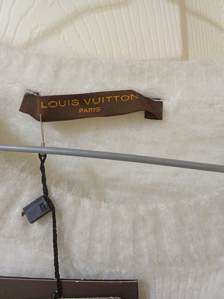 Kadın Beyaz Uzun Kollu Örgü Yün Kazak - Görsel 4