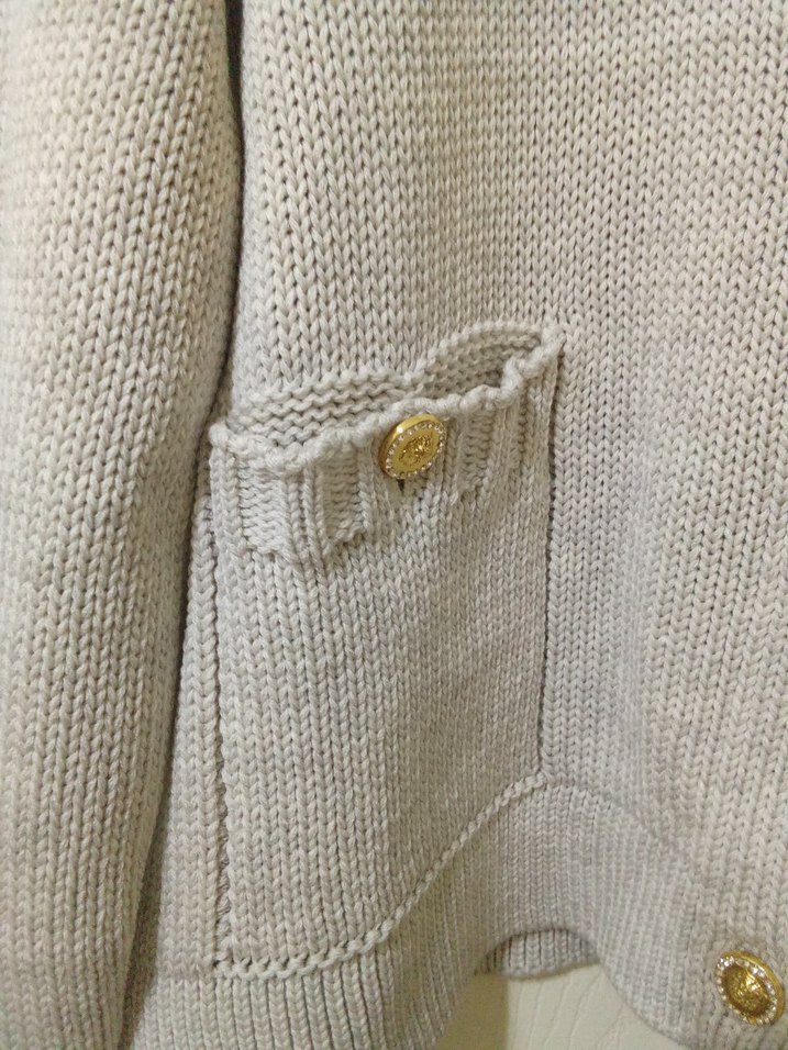 Bej Düğmeli Midi Kadın Hırka BALMAİN bu fiyata kaçmaz - Görsel 3