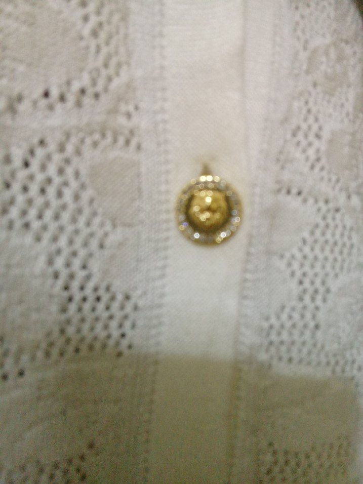 Bohem Uzun Kollu Düğmeli Beyaz Hırka - Görsel 4