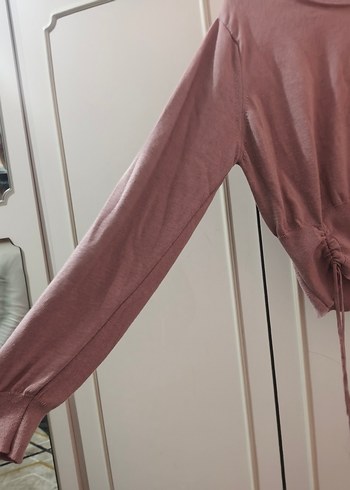 Bej Triko Uzun Kollu Kadın Bluz - Görsel 4