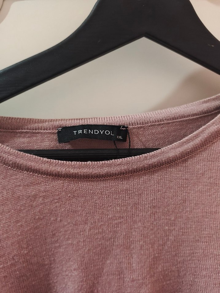 Bej Triko Uzun Kollu Kadın Bluz - Görsel 5