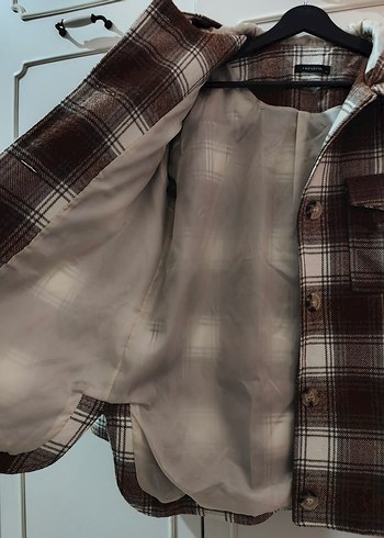 Düğmeli Kahverengi Ekose Kadın Gömlek  KABAN - Görsel 3