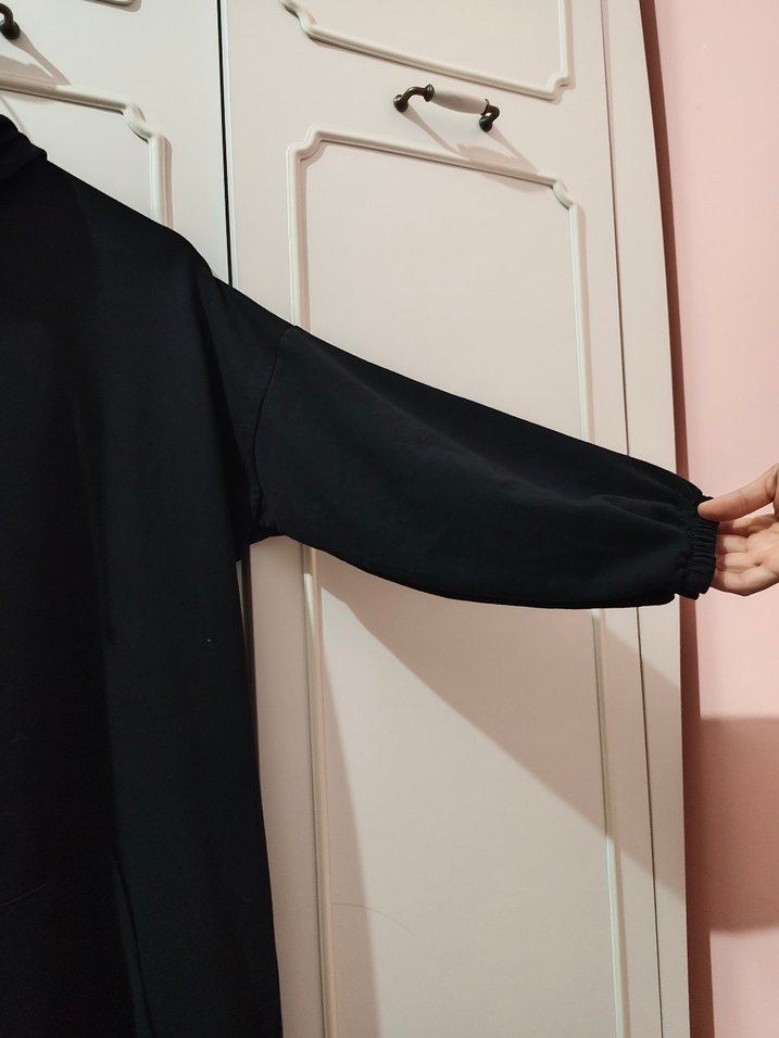 Kadın Siyah Uzun Salaş Elbise - Görsel 3