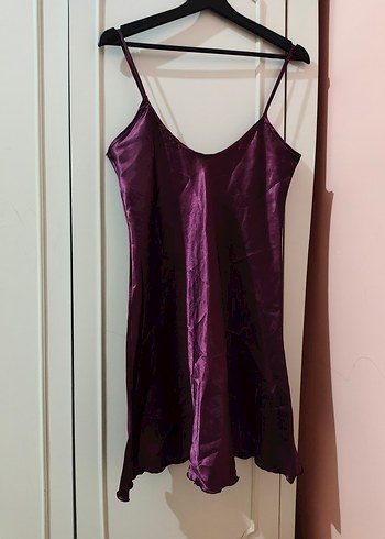 Mor Uzun Kollu Gotik Kadın Pijama  Gecelik Takımı - Görsel 2