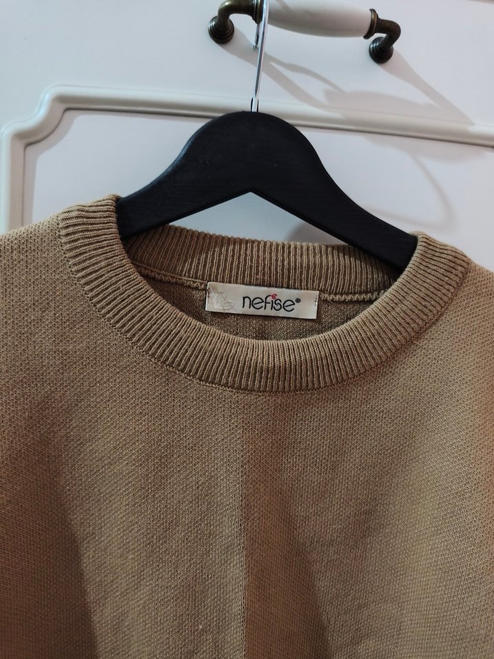 Bej Triko Kadın Sweatshirt - Görsel 4