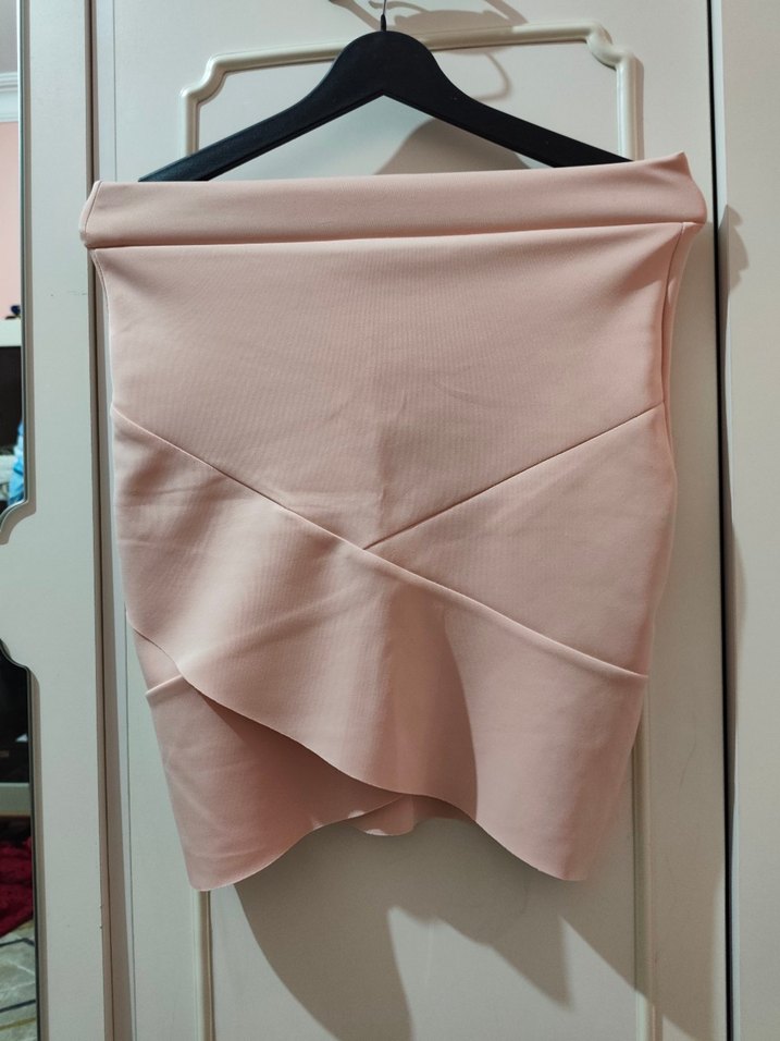 Pembe Drapeli Mini Etek - Görsel 5