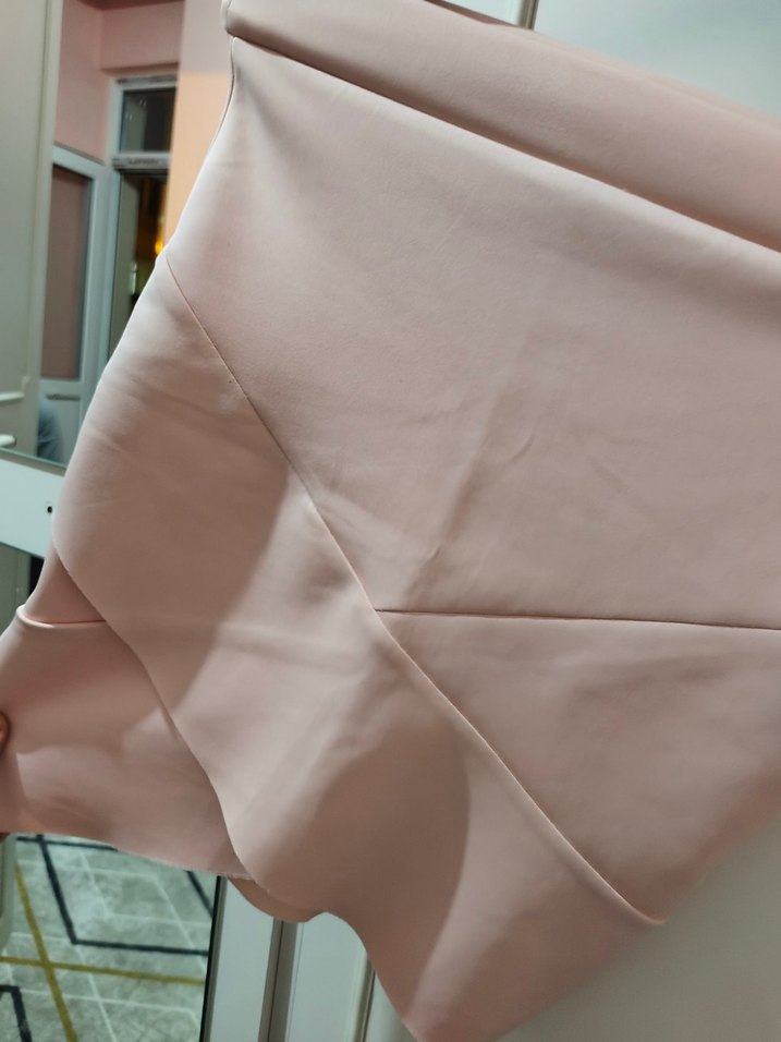 Pembe Drapeli Mini Etek - Görsel 4