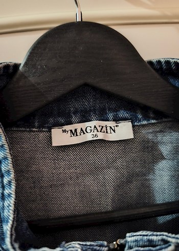 Lacivert Düğmeli Kadın Kot Ceket - Görsel 4