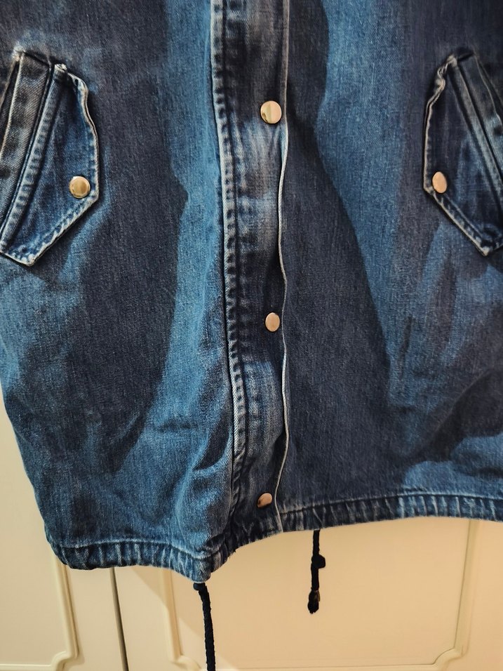 Lacivert Düğmeli Kadın Kot Ceket - Görsel 2