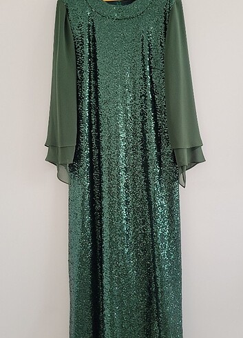 Payetli Tesettür Abiye Elbise - Görsel 5