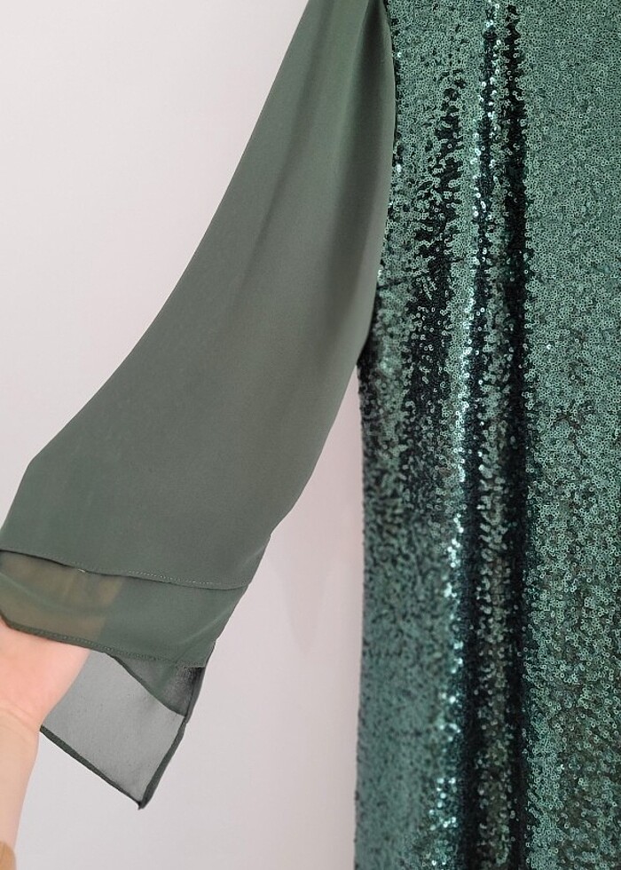 Payetli Tesettür Abiye Elbise - Görsel 3