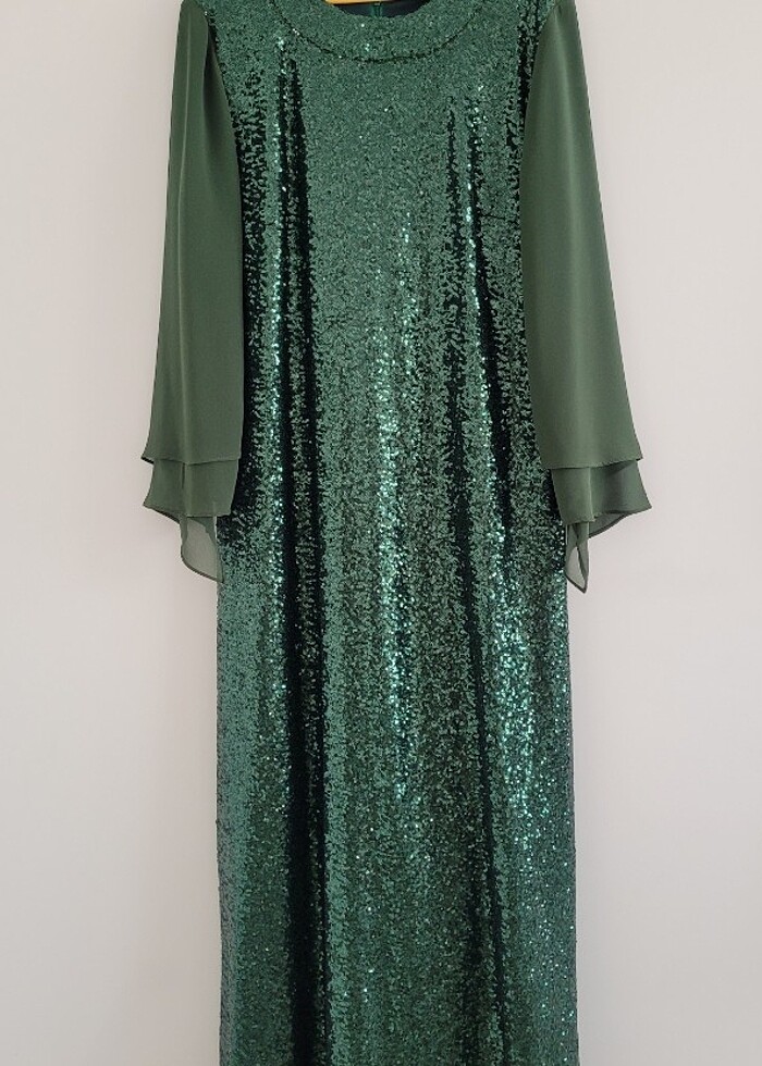 Payetli Tesettür Abiye Elbise - Görsel 5