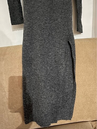 s Beden gri Renk BERSHKA Midi Gri Elbise
