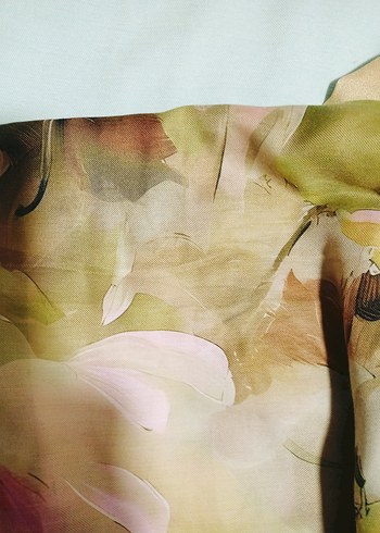 Pastel Çok Renkli İpek Dokulu Kadın Şal - Görsel 4