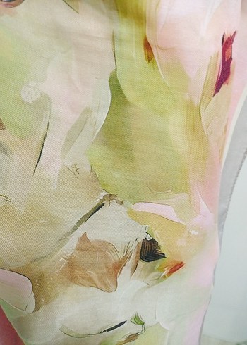 Pastel Çok Renkli İpek Dokulu Kadın Şal - Görsel 2