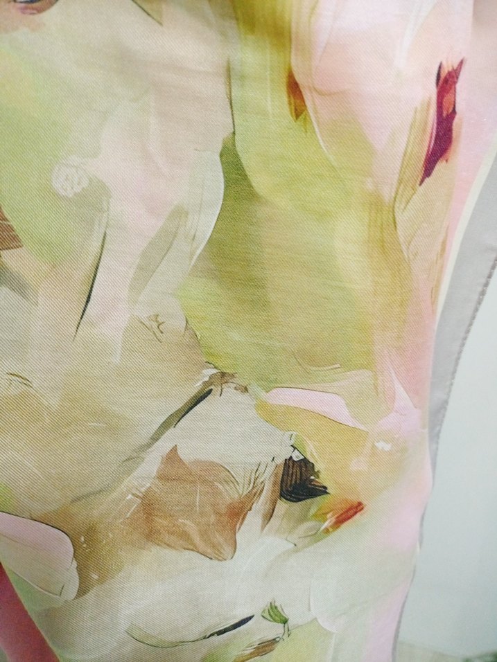 Pastel Çok Renkli İpek Dokulu Kadın Şal - Görsel 2